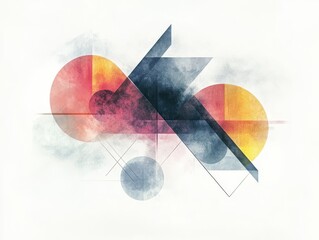 Poster - Abstract geometric shapes in a format create a modern aesthetic, set against a crisp white backdrop