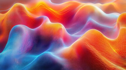 Poster - Abstract neon lines creating a vibrant and glowing 3D digital art