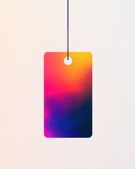 Aufkleber - Modern graphic of a vibrant floating tag with a string loop on a white backdrop.