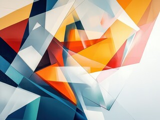 Poster - Abstract geometric shapes in a format create a modern aesthetic, set against a crisp white backdrop