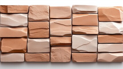 Poster - brick texture background with detailed patterns and subtle surface variations, perfect for architectural or design projects, set on a white background.