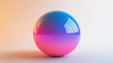 Aufkleber - Gradient sphere featuring smooth color transitions, presented from the front against a white background, perfect for contemporary design projects.