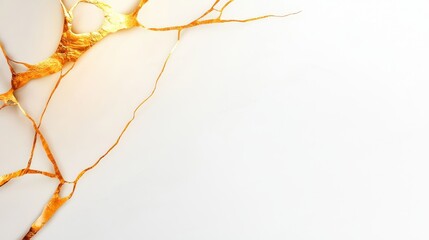 Poster - Striking gold marble texture background with brilliant golden veins and polished surface, ideal for luxury branding or upscale design projects, isolated on white.