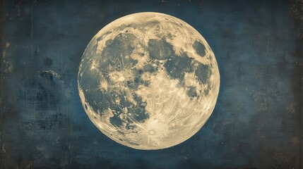 Wall Mural - antique of moon astronomy night blue.