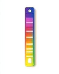Aufkleber - Colorful pH scale illustration with litmus paper strips, showcasing a front view design for educational purposes, set against a white background.