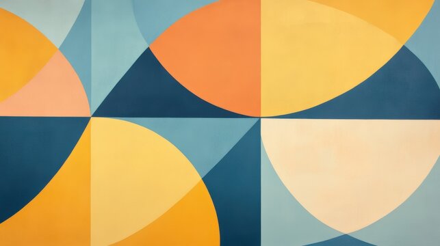 Abstract geometric pattern with muted pastel yellows and blues