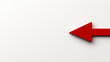 © Pattharakrit - single downward red arrow on white background symbolizes direction and movement. This striking image captures attention and conveys clear message