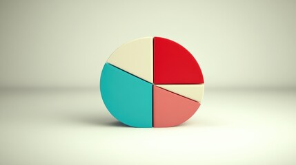 Poster - Colorful Pie Chart Representation with Segments for Data Visualization and Analysis in Educational or Business Presentations