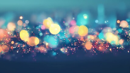 Poster - Soft and colorful bokeh lights create a dreamy, out-of-focus background, perfect for festive or celebratory themes.