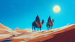 © Thiago - Three wise men travel blue background. Epiphany. Illustration