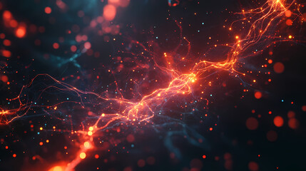 Wall Mural - brain neurons insight conceptual abstract with glowing synaptic connections and futuristic energy sp