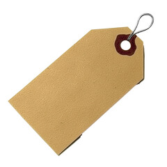 Kraft paper tag with twine for crafts, cut out transparent