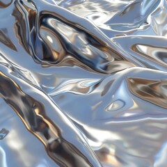 Poster - A shiny silver fabric with a pattern that looks like it's made of metal