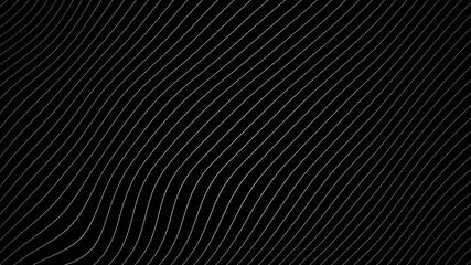 White Grey abstract curved wavy lines twist motion on black background. Futuristic minimal black and white motion design. Video animation Ultra HD 4K 3840x2160