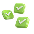 © practice  - Green verify 3d icon cartoon style floating on transparency background PNG