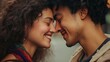 © Thavesak - Understanding Love: Close-up Portrait of Diverse LGBTQ+ Couple Touching Foreheads in Warm Natural Light
