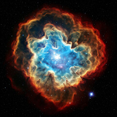 Wall Mural - background of space. planet in dark space. sun and nebula. dark space with plant and stars.