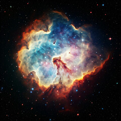 Wall Mural - background of space. planet in dark space. sun and nebula. dark space with plant and stars.