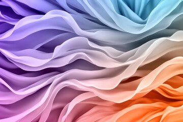 Aufkleber - Abstract minimalist waves in soft pastel colors, simple curves and gentle hues for a calming wallpaper