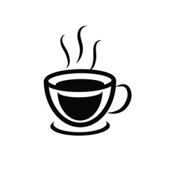 hot coffee cup icon. hot coffee or tea cup symbol with steam sign. Mocha symbol or logo. hot beverage, tea, symbol 