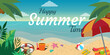 © tri - Banner summer time with elements beach