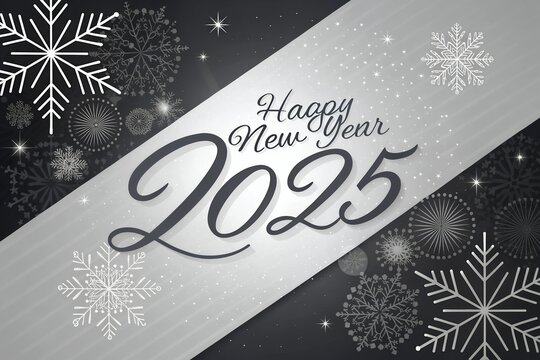 new background Happy New Year 2025 celebration greeting card with colorful confetti and Fireworks