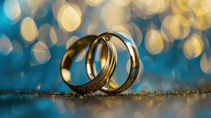 Poster - Capture the essence of connection with intertwined wedding rings against a backdrop of intertwined wedding rings, Wedding rings scene, Romantic style