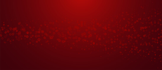 Poster - Festive Red Background with Snowflake Pattern