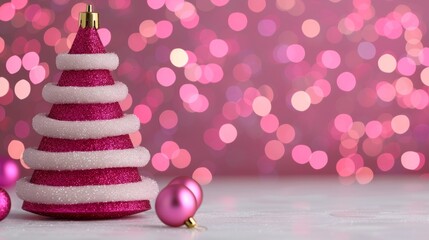 Wall Mural - pink glitter christmas tree.