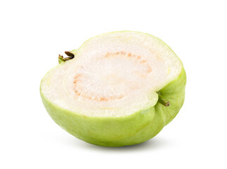 Wall Mural - fresh guava fruit cut in half isolated on white background. clipping path.