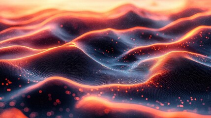 Fototapete - Captivating dynamic digital surface with depth and movement virtual environment visual art abstract conceptualization