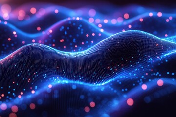 Poster - Creating an elegant blue wireframe background with luminescent network effects for digital design projects