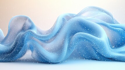 Poster - Flowing ethereal blue digital composition virtual space abstract art tranquil environment aerial view digital serenity for enhanced aesthetic appeal
