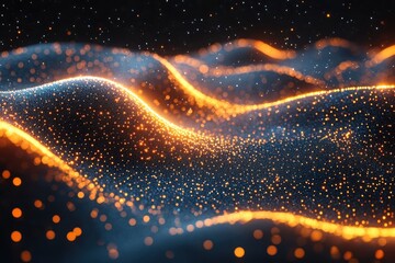 Poster - Exploring futuristic abstract background with flowing data lines digital landscape visual art tech environment high perspective innovative concept for enhanced seo impact