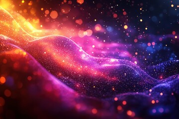 Poster - Dynamic data flow event virtual realm abstract art high-tech environment futuristic viewpoint concept of data visualization