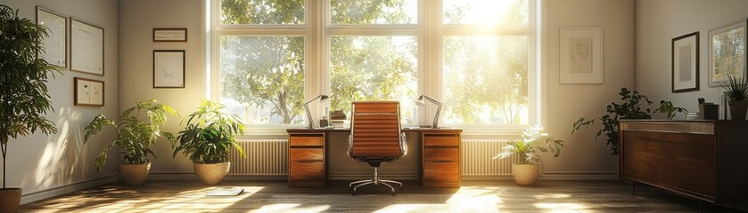 Poster - Transform your productivity scandinavian-inspired workspace home office design ideas bright environment clean lines and ample space