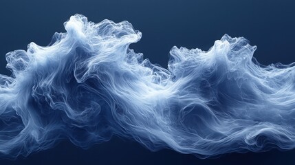 Poster - Dynamic movement of ethereal blue waves digital art abstract environment close-up viewpoint captivating concept