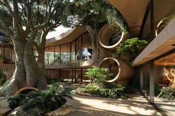 Poster - Principles of organic architecture used in a new publication. Generative Ai