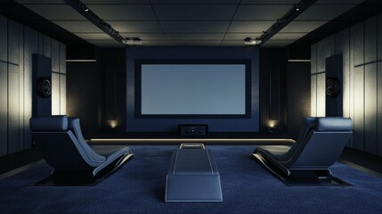 Poster - A luxurious home cinema setup, Projector, screen