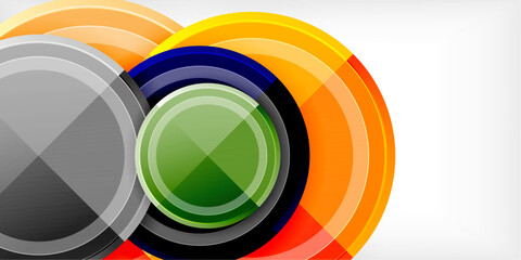 Poster - Abstract background - multicolored circles, trendy minimal geometric design, vector illustration