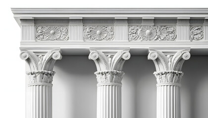 Wall Mural - detailed view of classical architectural columns and entablature