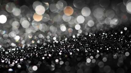 Poster - This background features an elegant blend of black and white sparkling glitter, ideal for enhancing various creative works