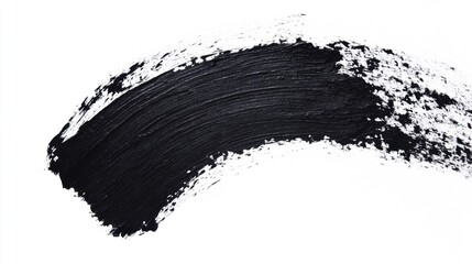Poster - Black paint strokes are artistically applied across a smooth, white surface, showcasing creativity and contrast in color