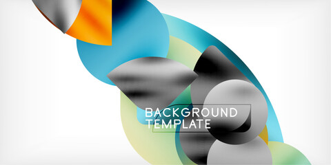 Poster - Triangles, circles, petals geometric shapes illustration