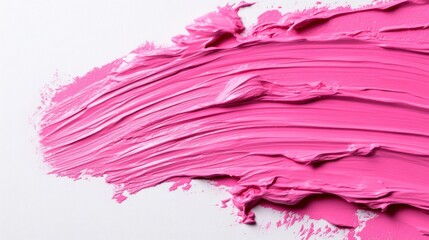 Poster - A vibrant display of smooth pink paint strokes on a white surface highlights the unique texture and artistic blending techniques used