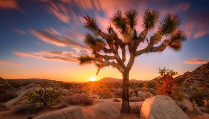 Wall Mural - a sun set and a tree