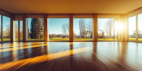 Wall Mural - Empty Room with Wooden Floor