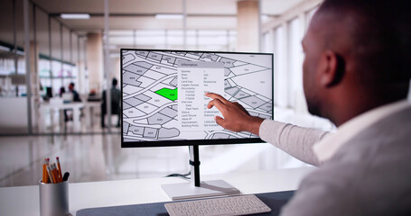 Poster - City Building Cadastre Map