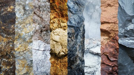 Poster - A series of rocks with different colors and textures