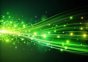 Poster - Dynamic Abstract Green Light Streaks with Particles for Creative Backgrounds in Various Projects - Vivid and Engaging Visuals to Inspire Imagination and Innovation